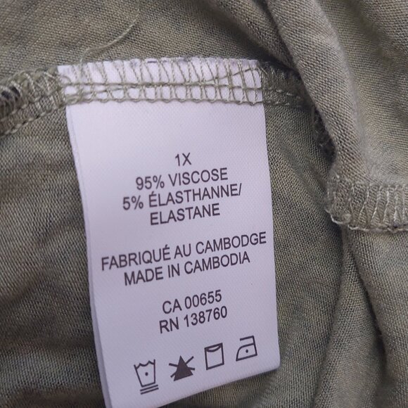 Pennington's Green and Black Patterned Sleeveless Top Scoop Plus Size Womens 1X - Picture 7 of 9